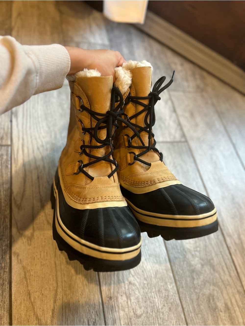 Sorel Caribou Waterproof Winter Boots Women’s Size 8 Tan/Buff - Picture 6 of 12